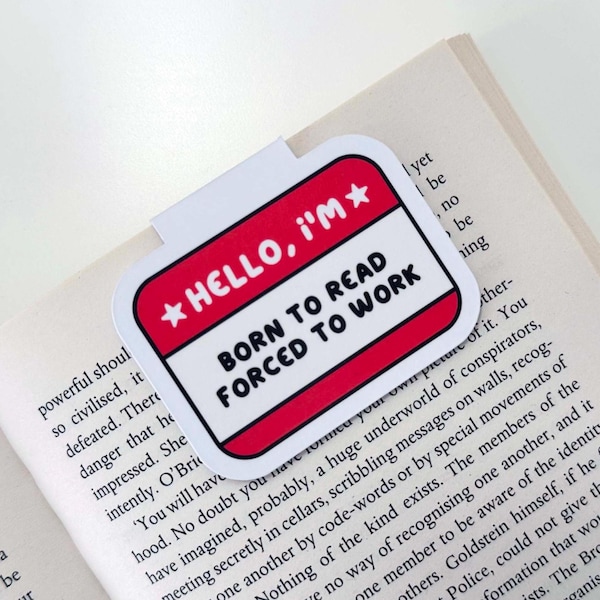Born To Read Magnetic Bookmark - Hello I'm Bookmark, Book Lover Gift, Bookish Humour, Gifts for Readers, Book Accessories