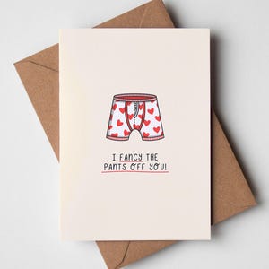 Carte J'aime les pantalons - carte drôle de Saint-Valentin, carte drôle de petit ami, carte drôle de mari, carte d'anniversaire, carte de voeux d'amour