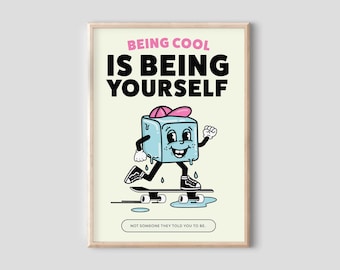 Be Yourself Retro Art Print – Y2K Trendy Poster