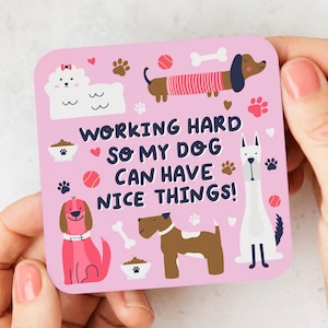 Funny Dog Mom Coaster – Hardwood Dog Lover Gift