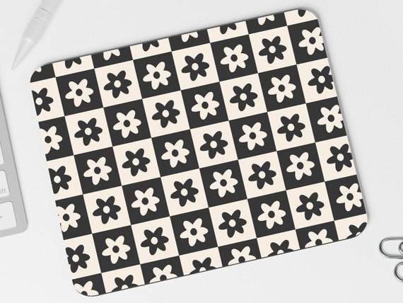 Black & White Checkered Mousepad - Unique Mousemat, Retro Y2K Mousepad, Colourful Office Decor, Funky Mousepad, Y2K Aesthetic, Y2K Uni Gifts