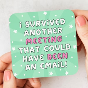 Funny Work Coaster - Grumpy Coworker Gift, Rude Office Decor