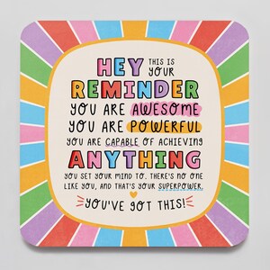 You're Awesome Coaster - You Can Do It, Affirmations, Best Friend, Positivity Coaster, Thank You Gift, Motivational Gift, You're Amazing image 5