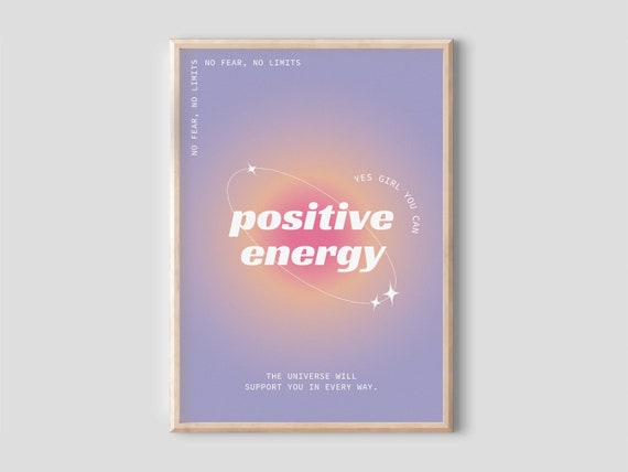 Spiritual Gradient Wall Art - Gradient Poster, Positive Energy Print, Positive Aura Poster, Spiritual Gallery Wall Print, Affirmation Poster