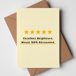 Lustige Nachbarkarte - würde empfehlen, Nachbarn ziehen um, lustige Housewarming, Abschiedskarte, neue Zuhausekarte, beste Nachbarkarte