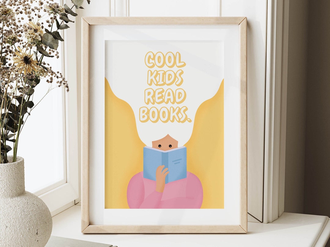 Cool Kids Read Books Print - Kids Reading Books, Book Lover Gift, Book ...