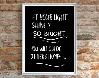 Wall Print Decor  "Radiant Guidance: Let Your Light Shine Digital Wall Art Print" Wall Art, Digital Print Only, INSTANT DOWNLOAD