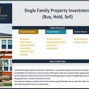 Single Family Residential Property Investment Model Buy, Hold, Sell image 2