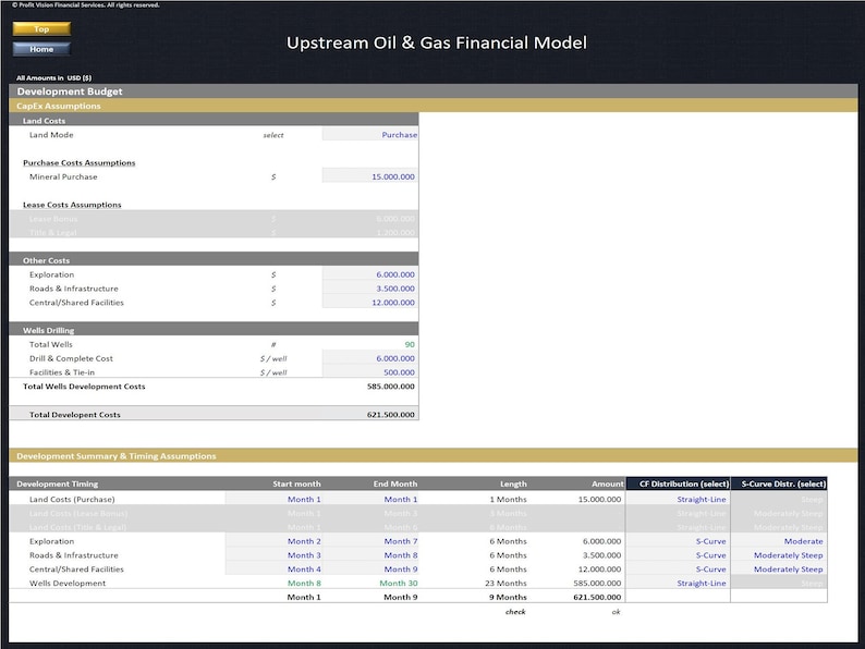 Upstream Oil & Gas Project - 20 Year Financial Model image 5