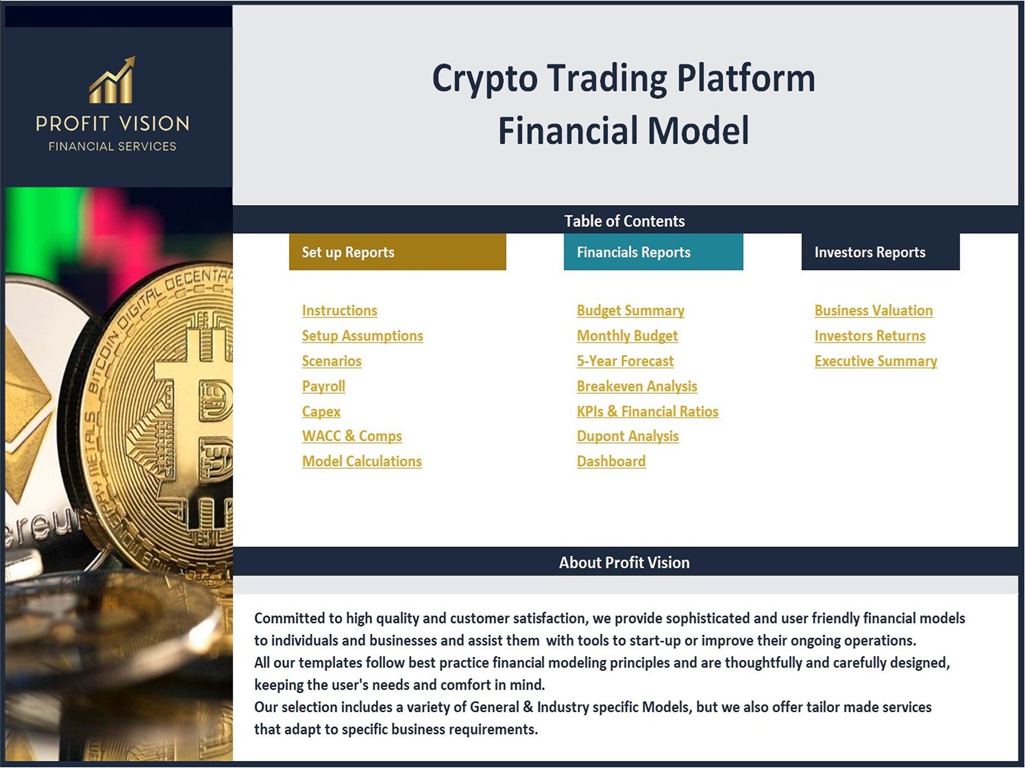暗号通貨取引プラットフォーム – 5年間の財務モデル - Etsy 日本