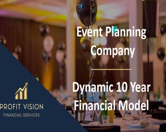event planner business cards Event Planning Company - Dynamic 10 Year Financial Model