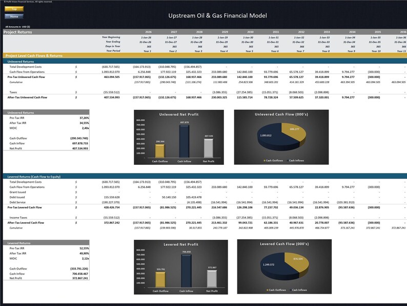 Upstream Oil & Gas Project - 20 Year Financial Model image 11