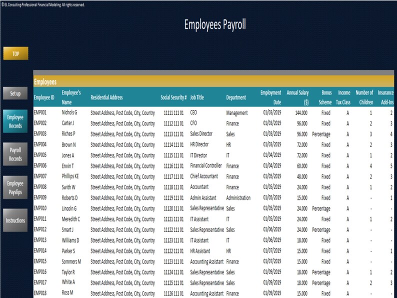 Payroll Calculator for Small Business Payroll Salaries Employees Etsy