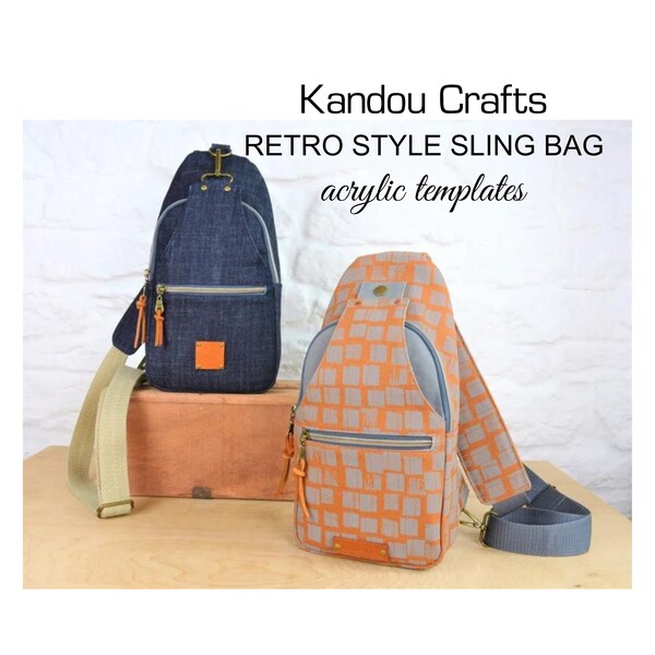 Retro Style Sling Bag by Kandou Crafts Acrylic Template Set, Made in the USA, Free Shipping within the US, Quality Acrylics