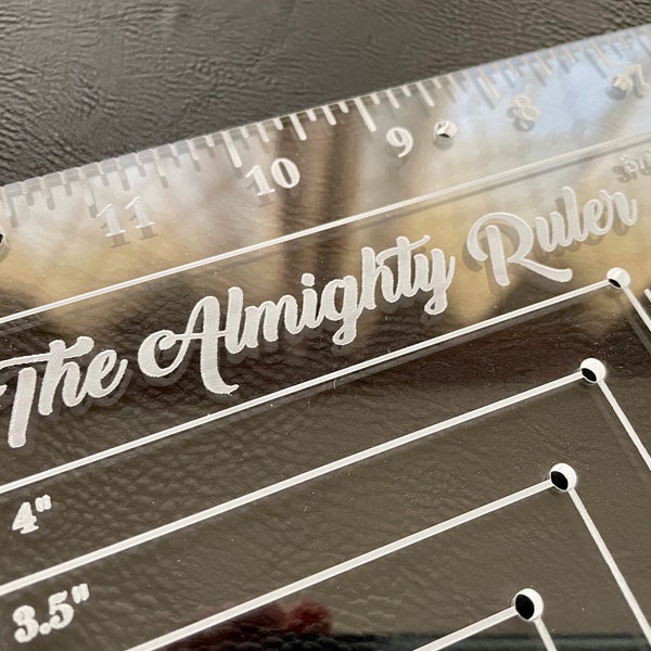 The Almighty Ruler! Corner Cutting, Zipper Guide, Rivet marking, Multi Purpose USA made and shipped!