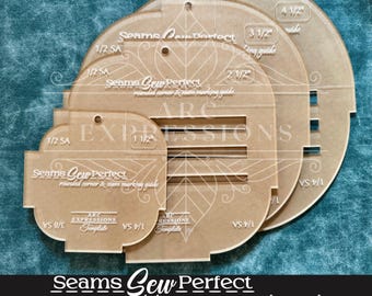 Rounded Corner Seam Allowance Guide: Acrylic Sewing Template