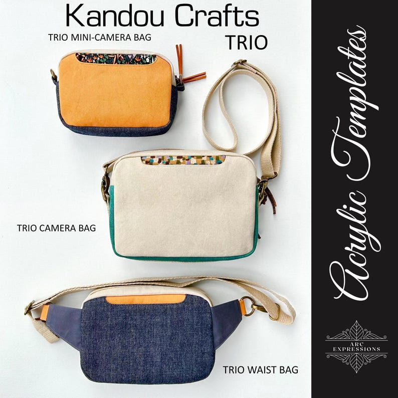 Kandou Crafts Trio Camera Bag Acrylic Template Set - Etsy