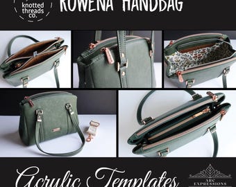 Knotted Threads Rowena Handbag Acrylic Templates: Zippered Sides Add-On