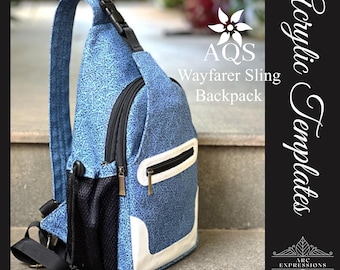 NEW! Wayfarer Sling Small Convertible by A Quaint Stitch Acrylic Template Set! Made in the USA!