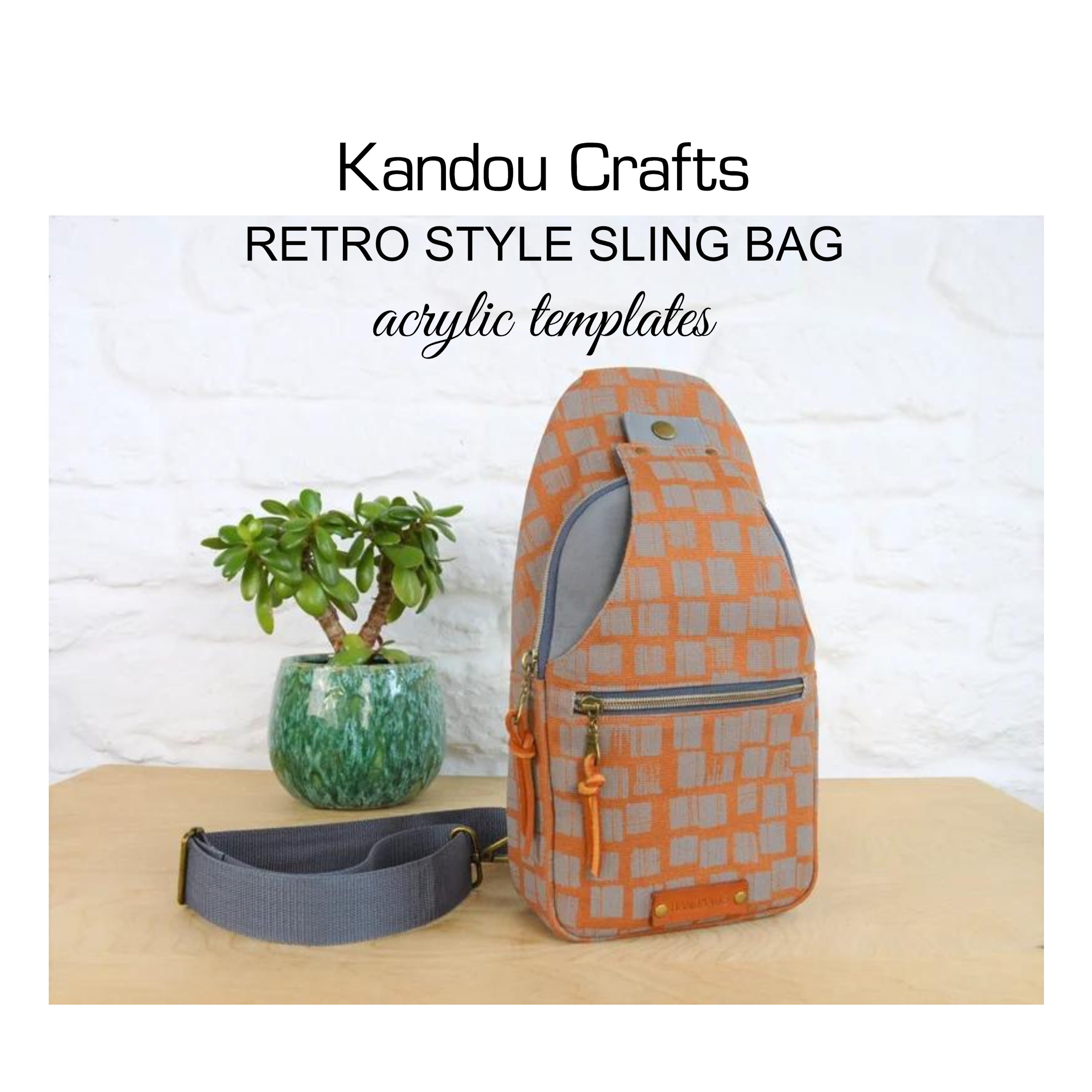 Retro Style Sling Bag by Kandou Crafts Acrylic Template Set Etsy