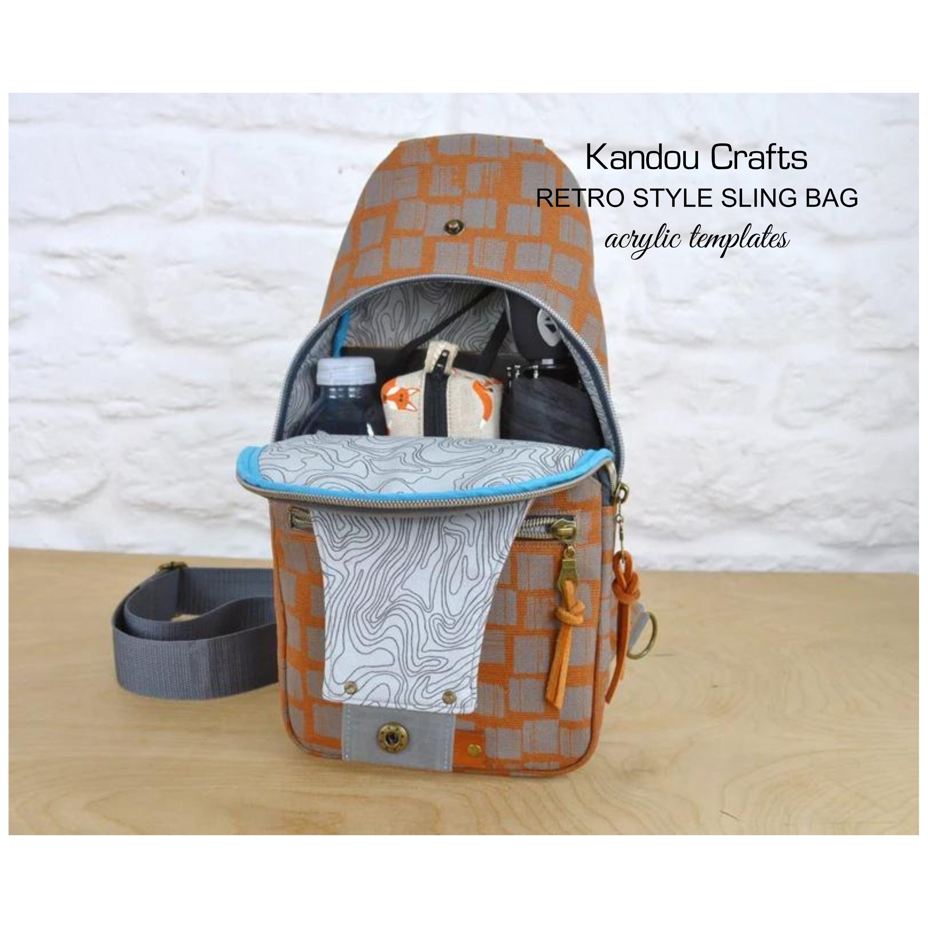 Retro Style Sling Bag by Kandou Crafts Acrylic Template Set Etsy