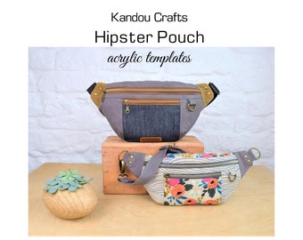 Hipster Pouch by Kandou Crafts Acrylic Templates, US Made & Shipped, Quality Acrylic Templates