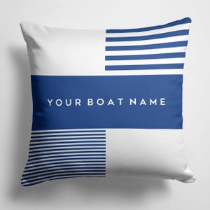 Custom Boat Pillow, Nautical Boat Name Cushion, Boat Decor, Custom Indoor / Outdoor Boat Pillow, Sailing Gift, Boating Gift, Nautical Pillow