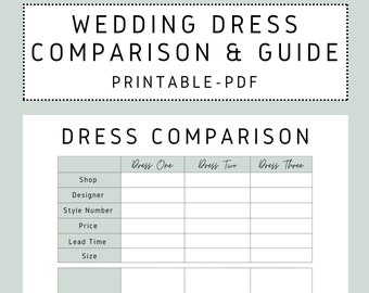 Wedding Dress Planner - Etsy