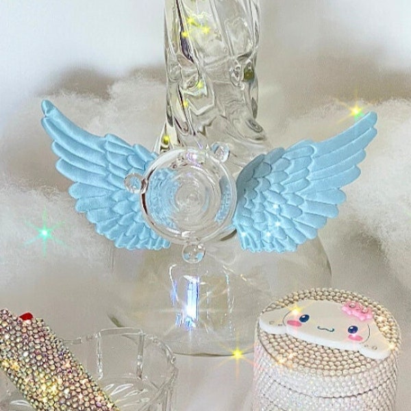 elastic slip-on glass angel wings