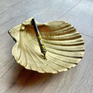 Upcycled Gold Sea Shell Dish Tray