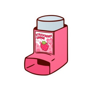 Strawberry Cough Strain Vinyl Laptop/Water Bottle Sticker