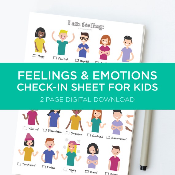 Feelings Worksheet for Kids. Emotions Feelings Activity. Child | Etsy