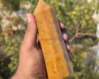 Golden Healer Quartz Obelisk for Meditation & Energy - Spiritual Healing and Chakra Alignment