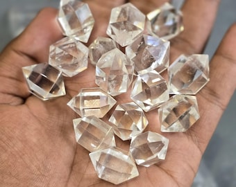 Clear Quartz Double Terminated Point Crystal – Faceted Energy Stone (1-1.5 Inch)