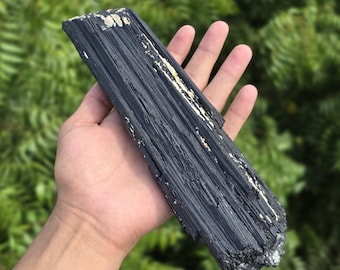 Large Raw Black Tourmaline Cluster: EMF Shielding, Grounding Stone