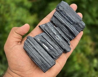 Raw Black Tourmaline Crystals – 2-4 Inch Natural Sticks for Protection & Healing