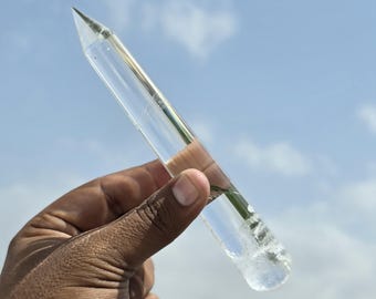 Himalayan Clear Quartz Wand: 32 Faceted Crystal Point