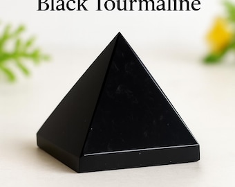 Black Tourmaline Pyramid | Natural Gemstone Pyramid for Protection, Meditation & Positive Energy