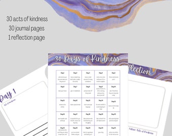 Printable 30 day kindness and gratitude journal