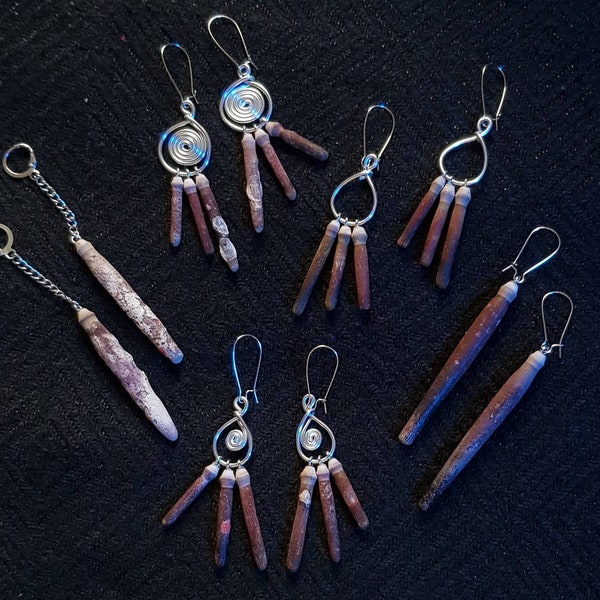 Deep sea punk earrings - sea urchin spine earrings