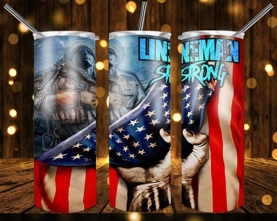 Lineman Strong, Ready to Press, Sublimation 20oz STRAIGHT Skinny