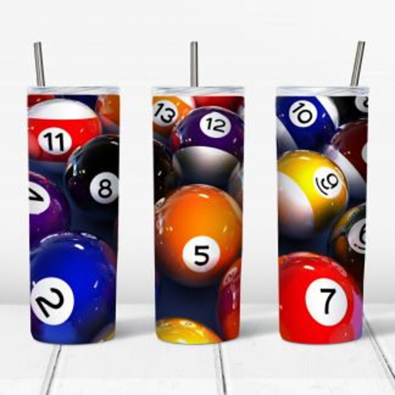 Billiard Pool Balls 8 Ball Ready to Press Sublimation 20oz Etsy