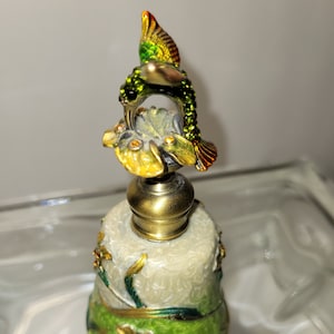 Hummingbird Fragrance Dispenser Embellished with Green Crystals
