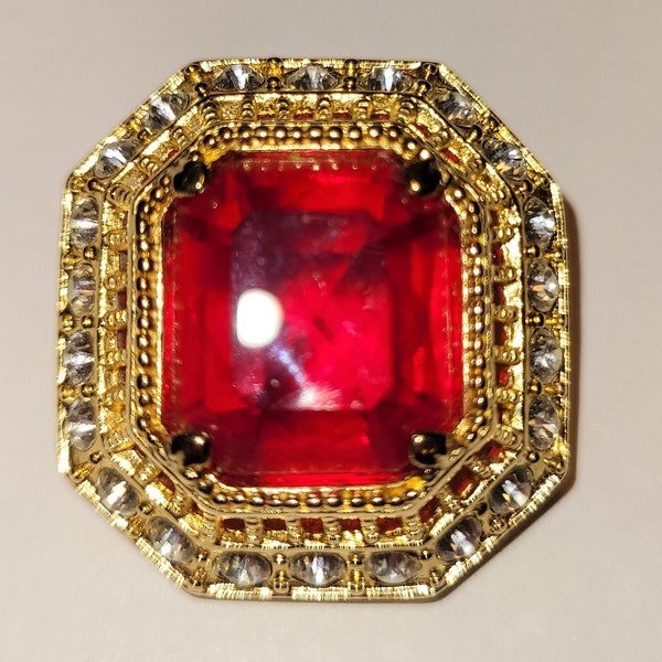 Tatiana Faberge Ruby and Christals Pin