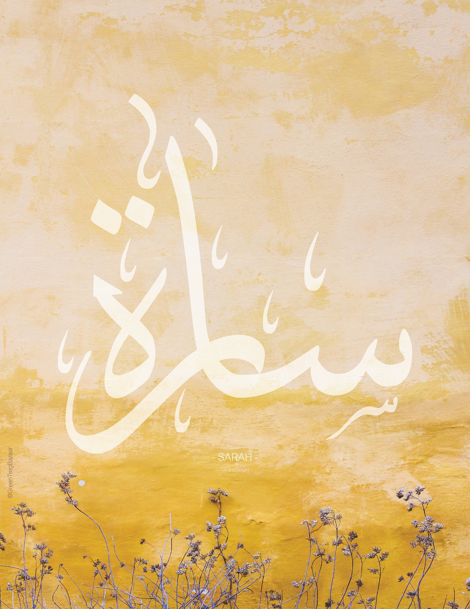 Sarah_arabic Calligraphy_custom Name_ Kids Nursery Wall | Etsy
