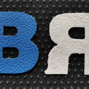 Letras de cuero, letras de molde, inicial, nombre, mayúsculas, aplique, colgante, alfabeto, 4 cm de alto