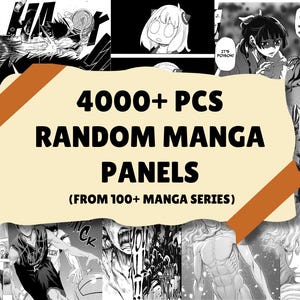 4000+ pcs Random Manga Anime Panels Bundle, Printable Wall Collage, Manga Panels Kit, Wall Decor, Journal, Manga Prints, Instant Download