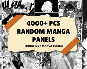 4000+ pcs Random Manga Anime Panels Bundle, Printable Wall Collage, Manga Panels Kit, Wall Decor, Journal, Manga Prints, Instant Download