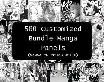 500 pcs Customized Bundle Manga Panels Digital Download Wallpaper Collage Manga for Wall Decor Manga Journal Printable Manga Panel Bundle