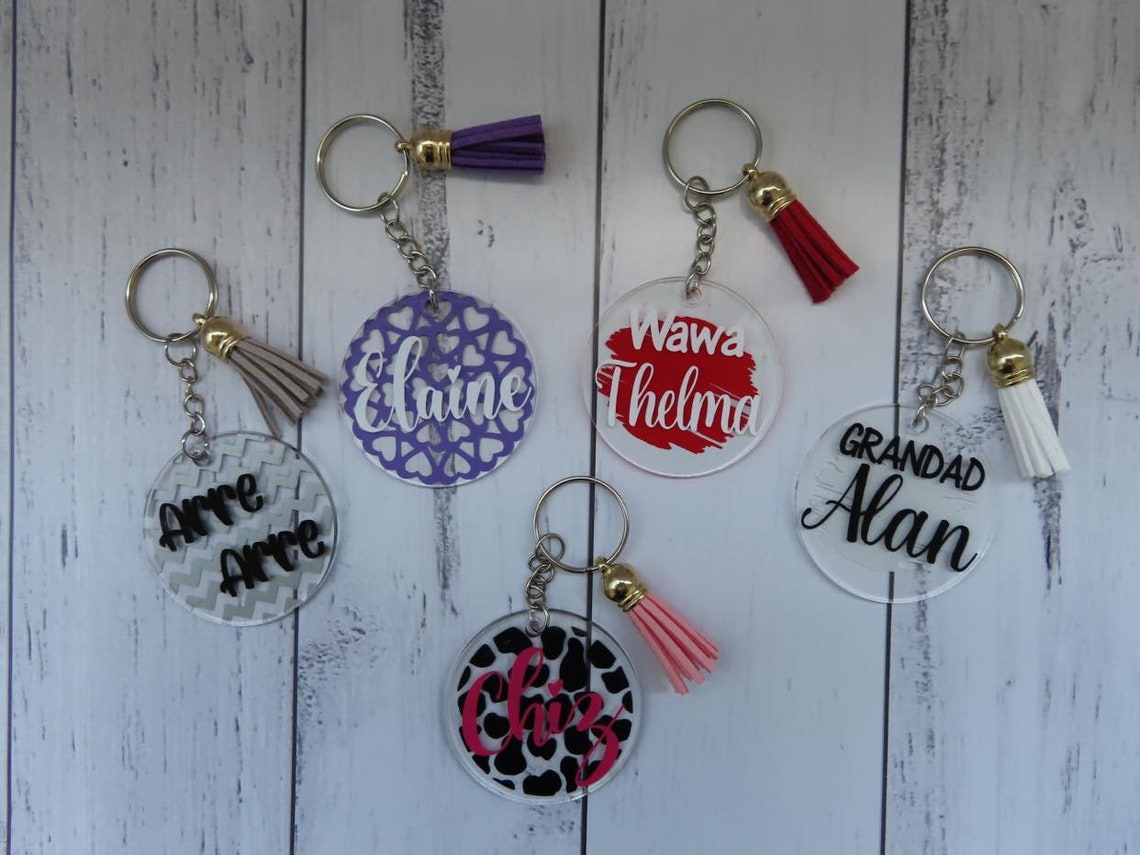 Personalized Acrylic Keyring Keychain Customizable keychain Etsy